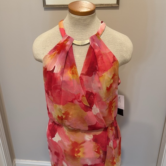 NWT!! XSCAPE - Women's Floral-Print Halter High-Low Dress - Picture 6 of 12